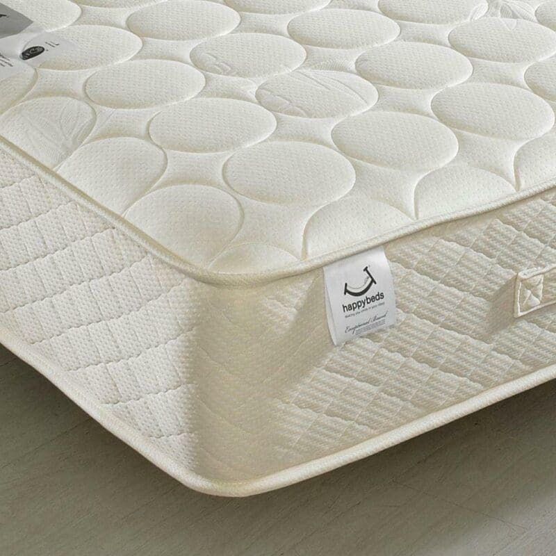 4ft6 Double Quilted Mattress Bamboo Natural Fillings - Mirage Spring - Happy Beds