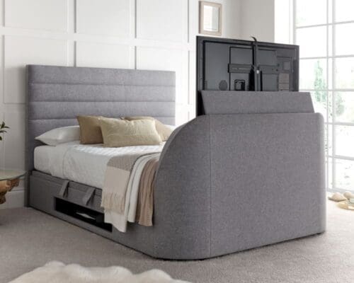 Appleby - Double - Ottoman Storage Bed - Light Grey - 4ft6 - Happy Beds