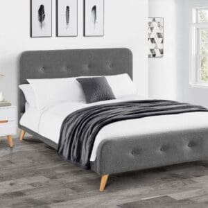 Astrid - King Size - Grey - Fabric - 5ft - Happy Beds