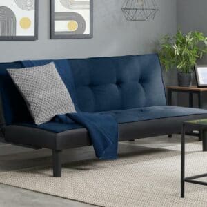 Aurora - Fabric Sofa Bed - Blue - Velvet - Happy Beds