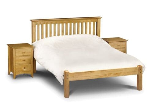 Barcelona - Double - Antique Solid Pine Wooden Bed Frame - Low Foot End - Double - Happy Beds