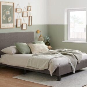 Berlin - Double - Grey Fabric - Contemporary Bed Frame - Double - Happy Beds