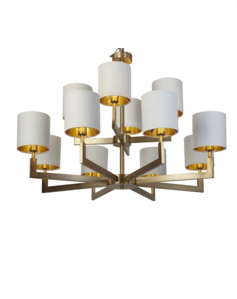 Brushed Brass 8 Arm Chandelier