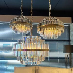 Brushed Gold Crystal Chandelier