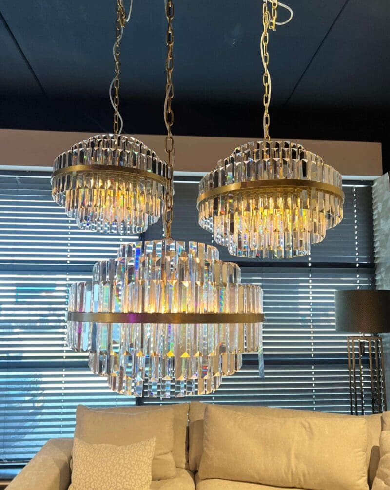 Brushed Gold Crystal Chandelier