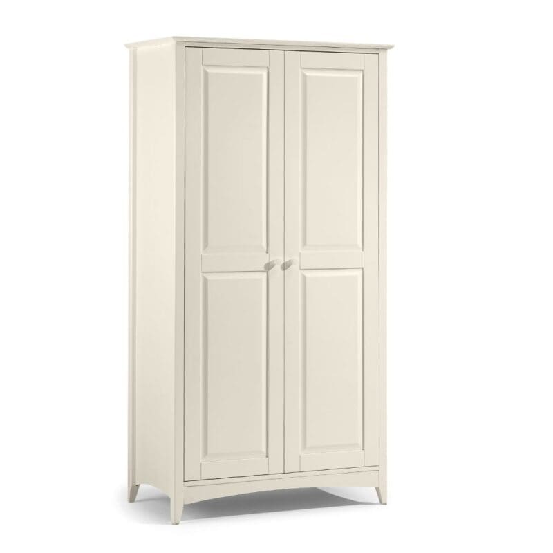 Cameo - 2 Door Wardrobe - Stone White - Wooden - Happy Beds