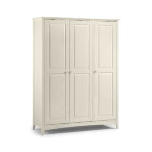 Cameo - 3 Door Wardrobe - Stone White - Wooden - Happy Beds