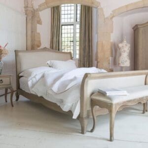 Camille - Double - French Bed - Oak and White - Wooden - High Foot-End - 4ft6 - Willis & Gambier - Happy Beds