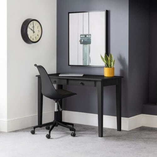 Carrington - 2 Drawer Desk - Black - Wooden - Happy Beds