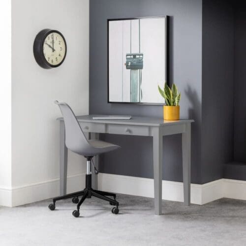 Carrington - 2 Drawer Desk - Grey - Wooden - Happy Beds