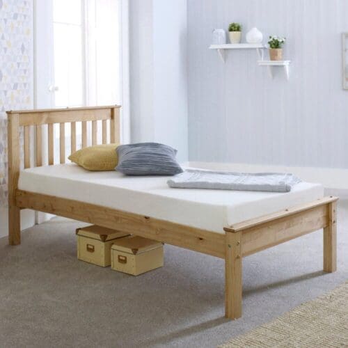 Chester - Double - Waxed Pine - Wooden - Low Foot-End Bed - 4ft6 - Happy Beds