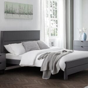 Chloe - Double - Grey - Wood - 4ft6 - Happy Beds