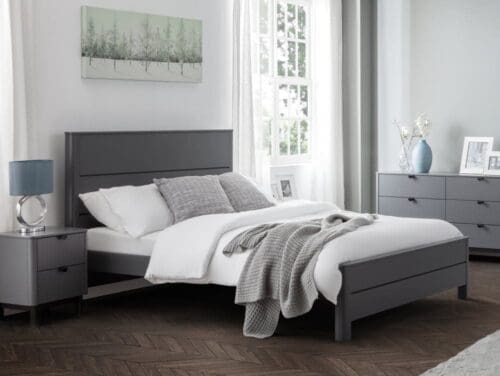 Chloe - Double - Grey - Wood - 4ft6 - Happy Beds