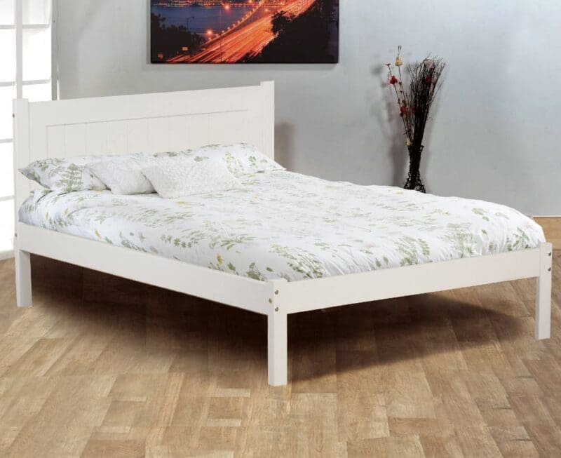 Clifton - Small Double - White - Wooden - Low Foot-End Bed - 4ft - Happy Beds