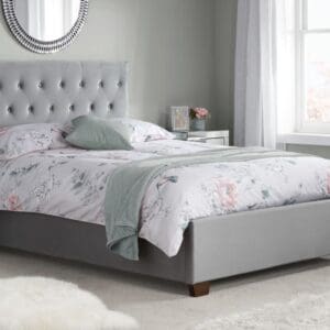 Cologne - Double - Grey - Low Foot-End - Fabric - 4ft6 - Happy Beds