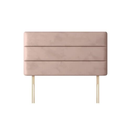 Cornell - Small Single - Lined Headboard - Pink - Velvet - 2ft6 - Happy Beds