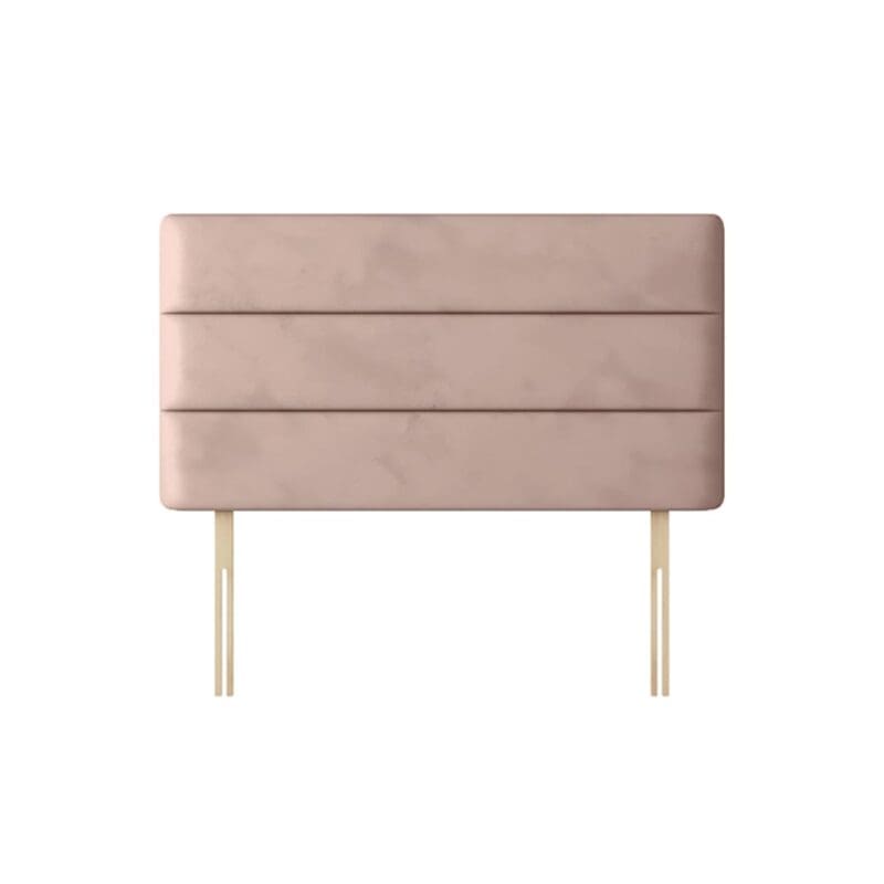 Cornell - Small Single - Lined Headboard - Pink - Velvet - 2ft6 - Happy Beds