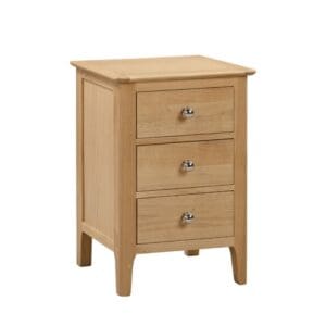 Cotswold - 3 Drawer Bedside Table - Oak - Wooden - Happy Beds