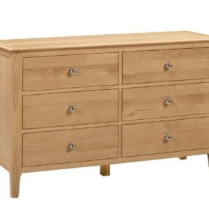 Cotswold - 6 Drawer Chest - Oak - Wooden - Happy Beds