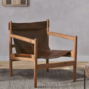 Nkuku Dalibar Leather Lounger | Chairs Stools & Benches | Tan