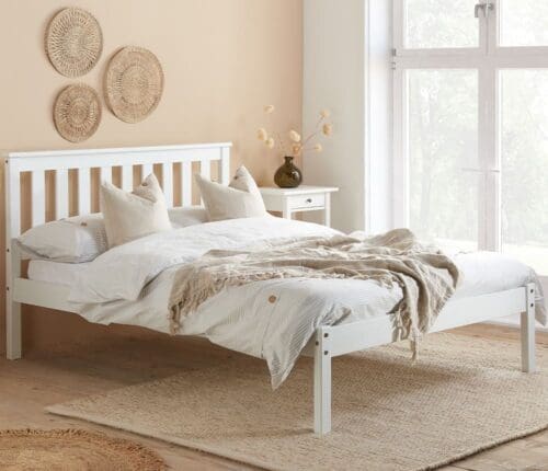 Denver - King Size - White - Wood - 5ft - Happy Beds