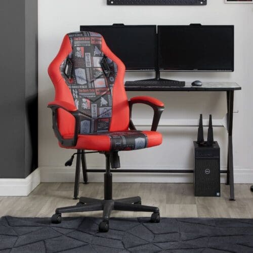 Disney - Star Wars - Computer Gaming Chair - Red/Black - Faux Leather - Happy Beds