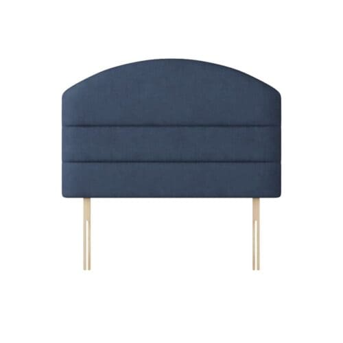 Dudley - Small Single - Lined Headboard - Dark Blue - Fabric - 2ft6 - Happy Beds