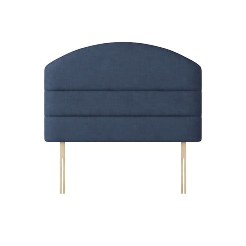 Dudley - Small Single - Lined Headboard - Dark Blue - Fabric - 2ft6 - Happy Beds