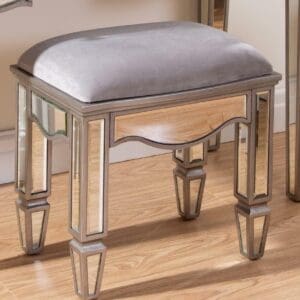 Elysee - Mirrored Dressing Table Stool - Mirror - Glass - Happy Beds