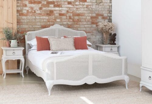 Etienne - Double - Rattan French Bed - Grey - Wooden - 4ft6 - Willis & Gambier - Happy Beds