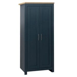 Highgate - 2 Door Wardrobe - Blue/Oak - Wooden - Happy Beds