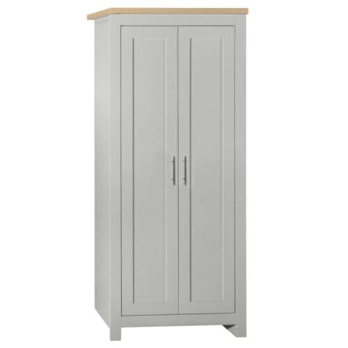 Highgate - 2 Door Wardrobe - Grey/Oak - Wooden - Happy Beds