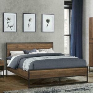 Houston - Small Double -Walnut - Wood - 4ft - Happy Beds