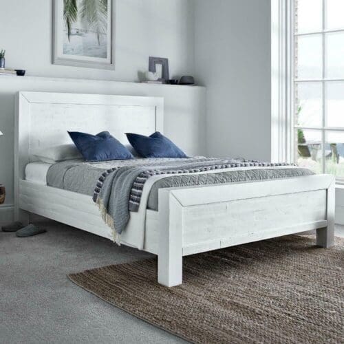 Hoxton - Double -White - Wooden - 4ft6 - Happy Beds