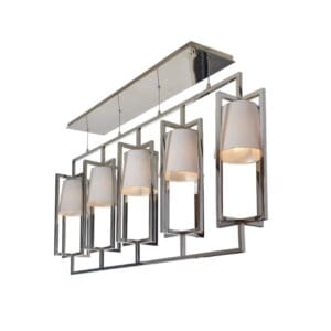 Hurricane 5 light long chandelier