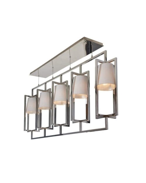 Hurricane 5 light long chandelier