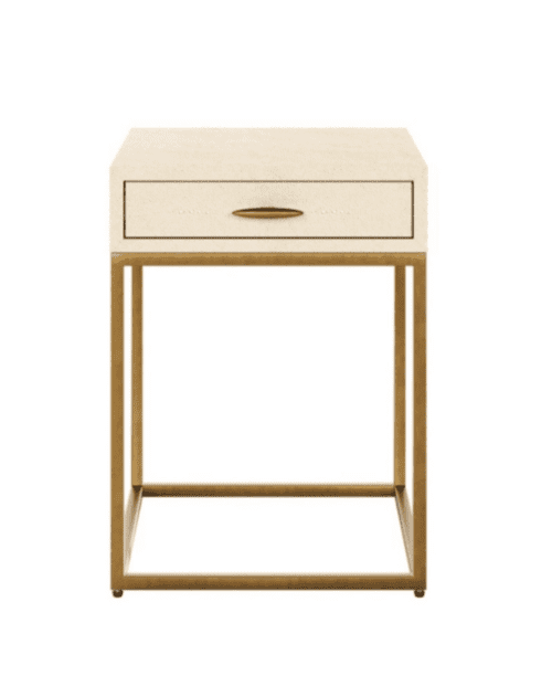 Ivory Shagreen Bedside Table