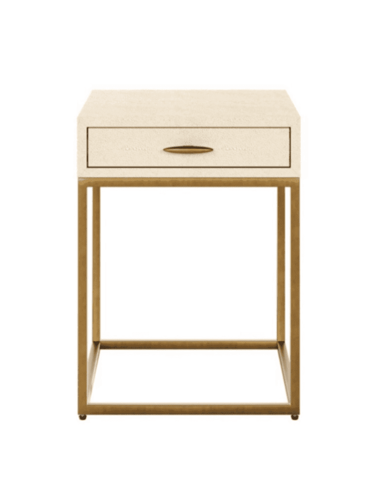 Ivory Shagreen Bedside Table