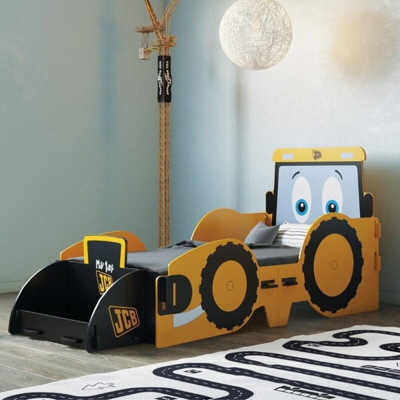 JCB Digger - Children's Toddler Bed - Yellow - Wood - 70x140cm - Happy Beds