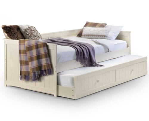 Jessica - Single - White Wooden Guest Bed Frame and Trundle - 3ft - Happy Beds