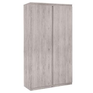 Jupiter - 2 Door Wardrobe - Grey Oak - Wooden - Happy Beds