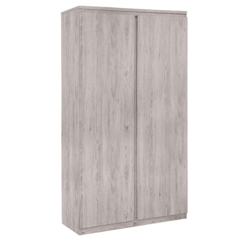 Jupiter - 2 Door Wardrobe - Grey Oak - Wooden - Happy Beds