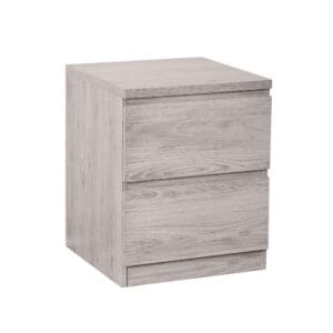 Jupiter - 2 Drawer Bedside Table - Grey Oak - Wooden - Happy Beds