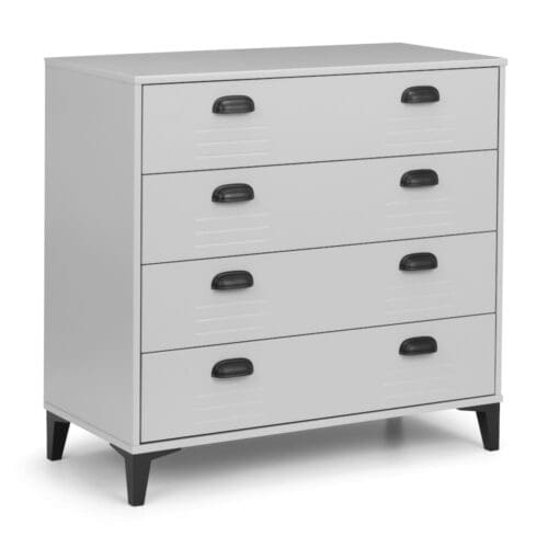 Lakers Locker - 4 Drawer Chest - Grey - Wooden - Happy Beds