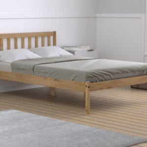 Lisbon - Single - Low Foot-End Bed - Waxed Pine - Wooden - 3ft - Happy Beds