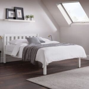 Luna - Double - White - Wooden - Low Foot-End Bed 4ft6 - Happy Beds