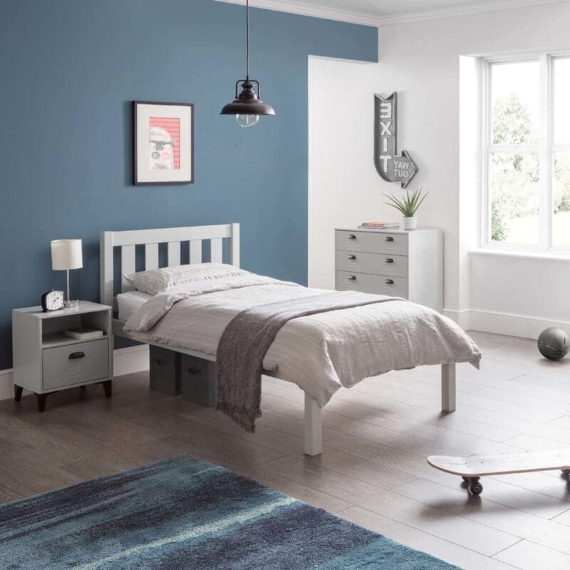 Luna -Single - Grey - Wood - 3ft - Happy Beds