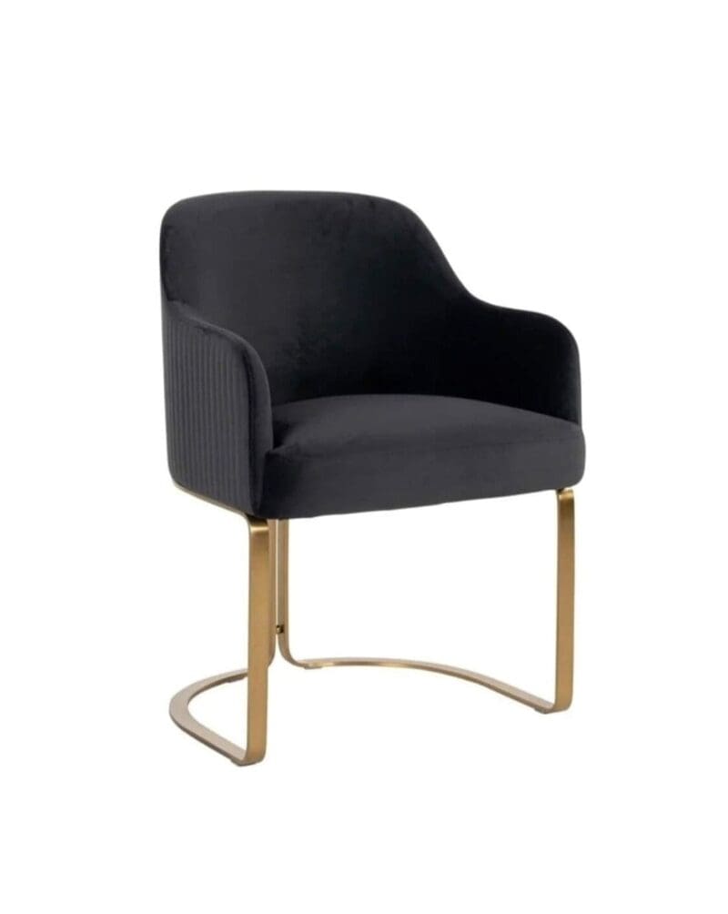 Luxe Black Velvet Dining Chair