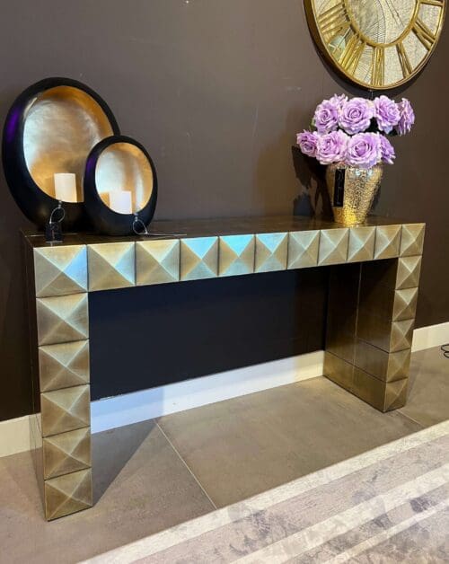 Luxe Brushed Gold Console Table