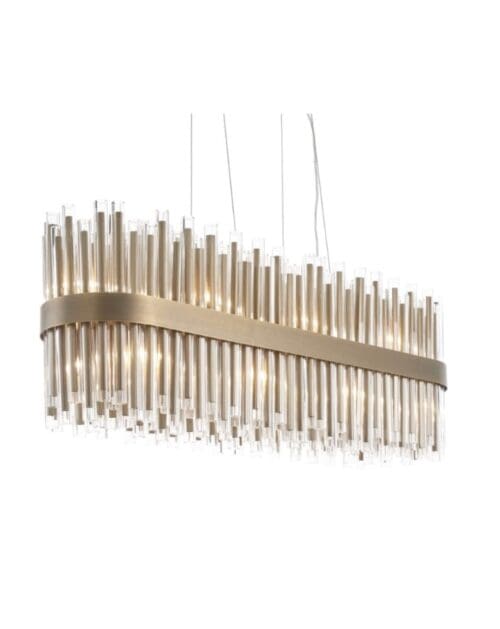 Luxury Rectangular Antique Brass Chandelier